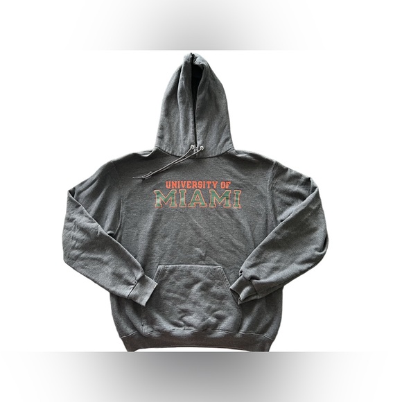 Champion Tops - Champion University of Miami Dark Gray Hoodie